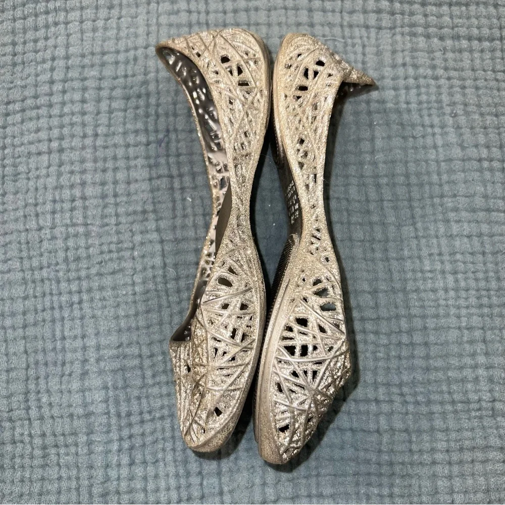 Mini Melissa Glittering Silver Jelly Shoes